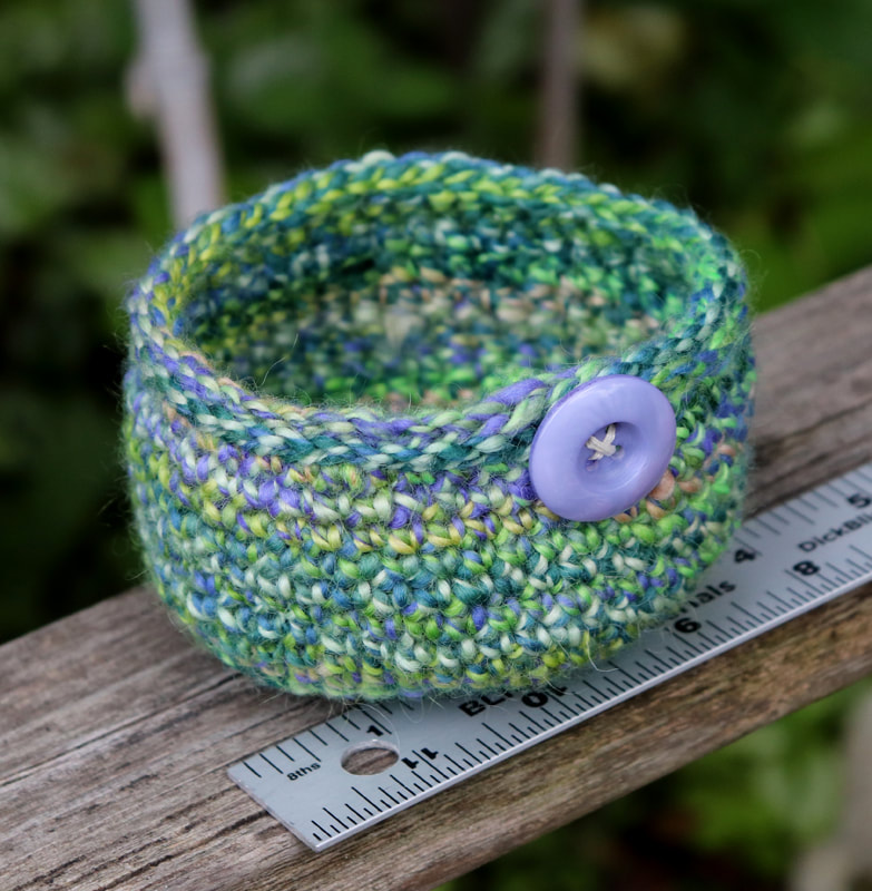 Treasure Bowl by Mary Jo Oxrieder - crocheted bowl of handspun wool